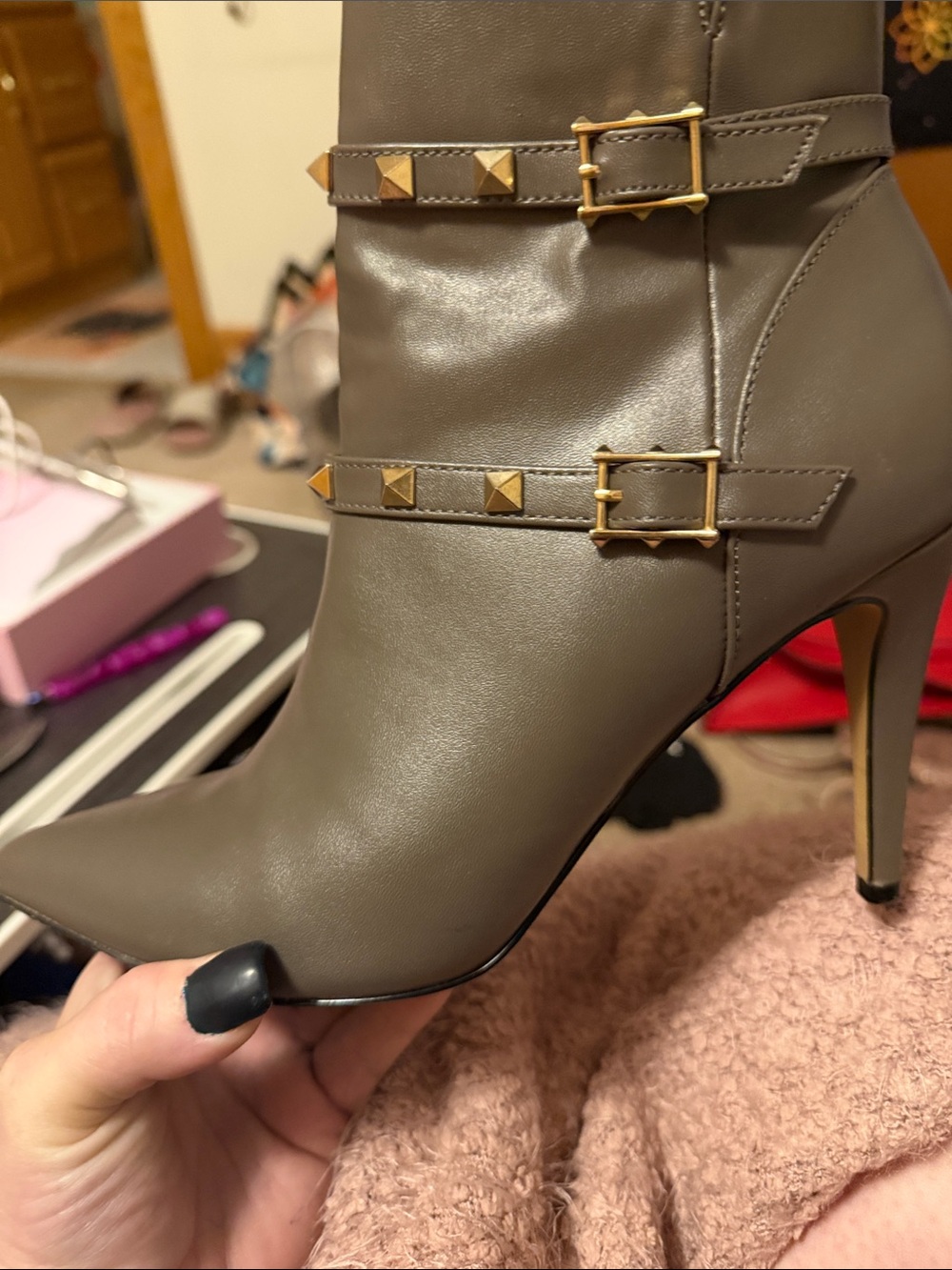 Charles Jordan Paris studded high heel no wear or tare size 8